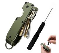 ZOMKIFA Organizador de Llaves Metálico | Portallaves Compacto 2-6 Llaves | Anti-Ruido Key Case con Destornillador | Estuche Llaves Hombre Mujer | Caja Organizadora Metal | Verde Militar