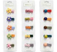 ZOMKIFA Pinzas pelo niña 15 piezas, colores mariposas flores y caramelos, pequeños clips para cabello fino, accesorios cabello chicas, 3,5 cm, ideal como regalo