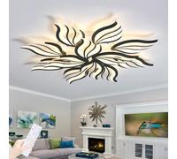 ZOMLBOF Lampara Techo Floral Para Habitaciones Infantiles con Mando a Distancia,Regulable Lampara Salon LED con Memoria,para Dormitorios,Alto Rendimiento CromáTico,Sin Parpadeos,Negro-12