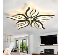 ZOMLBOF Lampara Techo Floral Para Habitaciones Infantiles con Mando a Distancia,Regulable Lampara Salon LED con Memoria,para Dormitorios,Alto Rendimiento CromáTico,Sin Parpadeos,Negro-5