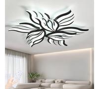 ZOMLBOF Lampara Techo Floral Para Habitaciones Infantiles con Mando a Distancia,Regulable Lampara Salon LED con Memoria,para Dormitorios,Alto Rendimiento CromáTico,Sin Parpadeos,Negro-9