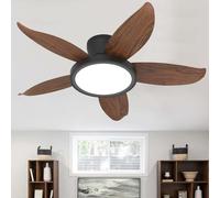 ZOMLBOF Ventilador de Techo con Luz 6 Ventilador Reversibles Atenuación Regulable Ceiling Fan with Light Silencioso Control Remoto Control APP Temporizador Comedores Dormitorios，madera de nogal-36