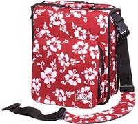 Zomo Premium - caja de CD, de gran tamaño, estampado de flores, de color rojo