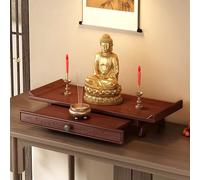 ZomoQryn Altar Pared para El Hogar Mesa MeditacióN con Estantes RetráCtiles Compacta Y Que Ahorra Espacio Estantes Bambú Gran Capacidad Carga Adecuada para El Hogar Y La Oficina Tabletop 40cm