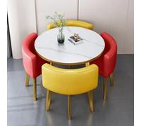 ZomoQryn CombinacióN Mesa Y Sillas para Sala RecepcióN Y NegociacióN Juego Mesa Comedor Cuadrada/Redonda con 4 Sillas Espuma Alta Densidad con Rebote Adecuada Salas NegociacióN/RecepcióN B26