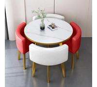 ZomoQryn CombinacióN Mesa Y Sillas para Sala RecepcióN Y NegociacióN Juego Mesa Comedor Cuadrada/Redonda con 4 Sillas Espuma Alta Densidad con Rebote Adecuada Salas NegociacióN/RecepcióN B25