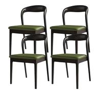 ZomoQryn Juego 2/4/6 Sillas Roble Sillas Comedor Modernas Y Sencillas Respaldo Curvado + Patas Madera Caucho Altura del Asiento 45 Cm Adecuadas para Comedores Cocinas Y Estudios Black + Dark Green 4