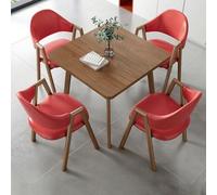 ZomoQryn Juego de mesa y silla cuadrada de cocina, mesa de comedor y sillas de recepción y negociación, mesa y sillas de 80 cm, marco de metal, adecuado para negociación de oficina y ocio en casa