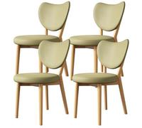 ZomoQryn Juego Sillas Comedor Tapizadas Retro (2/4/6 Piezas) Silla Cocina con Respaldo Asiento Cuero Patas Roble FáCil Limpiar Adecuada para Restaurantes Hoteles Y CafeteríAs Wood + Green 4