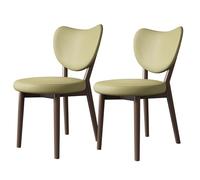 ZomoQryn Juego Sillas Comedor Tapizadas Retro (2/4/6 Piezas) Silla Cocina con Respaldo Asiento Cuero Patas Roble FáCil Limpiar Adecuada para Restaurantes Hoteles Y CafeteríAs Dark Walnut + Green 2