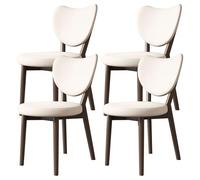 ZomoQryn Juego Sillas Comedor Tapizadas Retro (2/4/6 Piezas) Silla Cocina con Respaldo Asiento Cuero Patas Roble FáCil Limpiar Adecuada para Restaurantes Hoteles Y CafeteríAs Dark Walnut + White 4