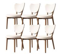 ZomoQryn Juego Sillas Comedor Tapizadas Retro (2/4/6 Piezas) Silla Cocina con Respaldo Asiento Cuero Patas Roble FáCil Limpiar Adecuada para Restaurantes Hoteles Y CafeteríAs Light Walnut + White 6