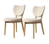 ZomoQryn Juego Sillas Comedor Tapizadas Retro (2/4/6 Piezas) Silla Cocina con Respaldo Asiento Cuero Patas Roble FáCil Limpiar Adecuada para Restaurantes Hoteles Y CafeteríAs Wood + Light Khaki 2