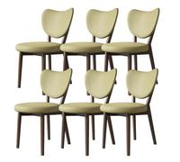 ZomoQryn Juego Sillas Comedor Tapizadas Retro (2/4/6 Piezas) Silla Cocina con Respaldo Asiento Cuero Patas Roble FáCil Limpiar Adecuada para Restaurantes Hoteles Y CafeteríAs Dark Walnut + Green 6