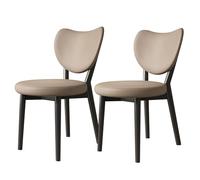 ZomoQryn Juego Sillas Comedor Tapizadas Retro (2/4/6 Piezas) Silla Cocina con Respaldo Asiento Cuero Patas Roble FáCil Limpiar Adecuada para Restaurantes Hoteles Y CafeteríAs Black + Dark Khaki 2