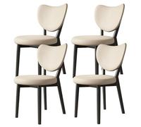 ZomoQryn Juego Sillas Comedor Tapizadas Retro (2/4/6 Piezas) Silla Cocina con Respaldo Asiento Cuero Patas Roble FáCil Limpiar Adecuada para Restaurantes Hoteles Y CafeteríAs Black + Light Khaki 4