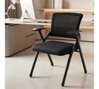 ZomoQryn Silla Oficina Plegable con Ruedas SillóN con Pala Escritura Silla Conferencias con Respaldo Malla DiseñO Apilable Ideal para Conferencias RecepcióN Visitas Y Oficinas En El Hogar Black