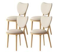 ZomoQryn Sillas Comedor Madera Natural Juego Sillas Tapizadas Respaldo En Forma CorazóN DiseñO ErgonóMico FáCil Limpiar Aptas para CafeteríAs Restaurantes Y Hoteles Wood + Light Khaki 4