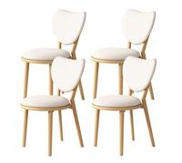 ZomoQryn Sillas Comedor Madera Natural Juego Sillas Tapizadas Respaldo En Forma CorazóN DiseñO ErgonóMico FáCil Limpiar Aptas para CafeteríAs Restaurantes Y Hoteles Wood + White 4