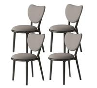 ZomoQryn Sillas Comedor Madera Natural Juego Sillas Tapizadas Respaldo En Forma CorazóN DiseñO ErgonóMico FáCil Limpiar Aptas para CafeteríAs Restaurantes Y Hoteles Black + Dark Gray 4