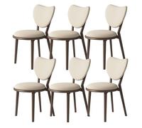 ZomoQryn Sillas Comedor Madera Natural Juego Sillas Tapizadas Respaldo En Forma CorazóN DiseñO ErgonóMico FáCil Limpiar Aptas para CafeteríAs Restaurantes Y Hoteles Dark Walnut + Light Khaki 6