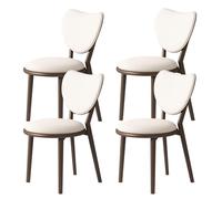 ZomoQryn Sillas Comedor Madera Natural Juego Sillas Tapizadas Respaldo En Forma CorazóN DiseñO ErgonóMico FáCil Limpiar Aptas para CafeteríAs Restaurantes Y Hoteles Dark Walnut + White 4
