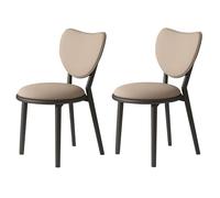 ZomoQryn Sillas Comedor Madera Natural Juego Sillas Tapizadas Respaldo En Forma CorazóN DiseñO ErgonóMico FáCil Limpiar Aptas para CafeteríAs Restaurantes Y Hoteles Black + Dark Khaki 2