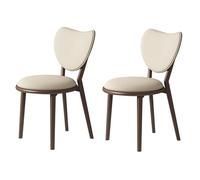 ZomoQryn Sillas Comedor Madera Natural Juego Sillas Tapizadas Respaldo En Forma CorazóN DiseñO ErgonóMico FáCil Limpiar Aptas para CafeteríAs Restaurantes Y Hoteles Dark Walnut + Light Khaki 2
