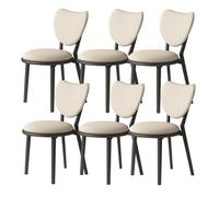 ZomoQryn Sillas Comedor Madera Natural Juego Sillas Tapizadas Respaldo En Forma CorazóN DiseñO ErgonóMico FáCil Limpiar Aptas para CafeteríAs Restaurantes Y Hoteles Black + Light Khaki 6