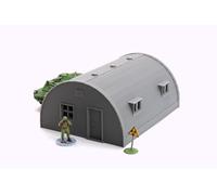 Zona Alfa Albergue Quonset Hut - Edificio de mesa impreso en 3D - Campamento militar/Depot Halle - Wargaming Terrain para escala de 15 mm, 20 mm o 28 mm (20 mm)