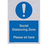 Zona de distanciamiento social Por favor, siéntate aquí
