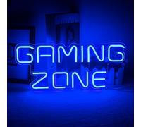 Zona de juego logotipo de neón juego LED azul pared de neón decorada letras logotipo de neón Sala de juegos, zona de juego, agujero de hombre, regalos de jugadores, niño, hombre
