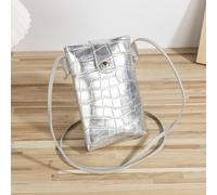 Zona de producción de Guangzhou, bolso bandolera para mujer con relieve de , elegante neceser de noche dorado para teléfono, de lujo para mujer en dorado y plateado