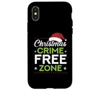 Zona navideña Zona Libre de crímenes Santa Policía Navidad Carcasa para iPhone X/XS