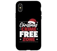 Zona navideña Zona Libre de crímenes Santa Policía Navidad Carcasa para iPhone X/XS