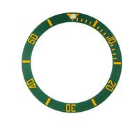 ZONABSQQ Bisel de cerámica for relojes de hombre con esfera de 40 mm. Piezas de repuesto en negro, azul y verde.(40mm green gold)