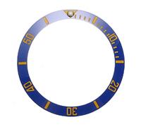 ZONABSQQ Bisel de cerámica for relojes de hombre con esfera de 40 mm. Piezas de repuesto en negro, azul y verde.(40mm blue gold)