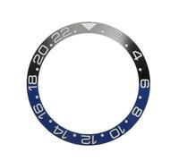ZONABSQQ Bisel de reloj de 38 mm, inserto de bisel de cerámica azul y negro for reloj, compatible con relojes deportivos automáticos de 40 mm, piezas de repuesto
