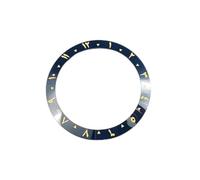 ZONABSQQ Bisel de reloj de cerámica de 38 mm, bisel vintage con números arábigos, inserto de 40 mm for caja de reloj.(Sapphire gold1)
