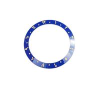 ZONABSQQ Bisel de reloj de cerámica de 38 mm, bisel vintage con números arábigos, inserto de 40 mm for caja de reloj.(Blue gold1)