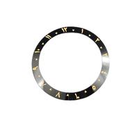 ZONABSQQ Bisel de reloj de cerámica de 38 mm, bisel vintage con números arábigos, inserto de 40 mm for caja de reloj.(Black gold1)