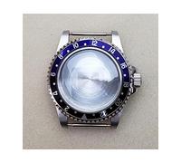 ZONABSQQ Caja de acero inoxidable de 39,5 mm, repuestos for relojes NH35 y NH36, caja de reloj con espejo convexo impermeable.(04)