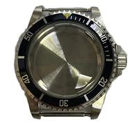 ZONABSQQ Caja de reloj Accesorios de reloj Caja de acero inoxidable de 39,5 mm Estuche for NH35NH36(Black Yellow Bead)