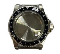 ZONABSQQ Caja de reloj Accesorios de reloj Caja de acero inoxidable de 39,5 mm Estuche for NH35NH36(Black GMT Aluminum)