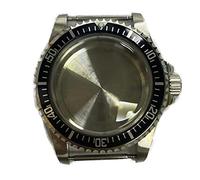 ZONABSQQ Caja de reloj Accesorios de reloj Caja de acero inoxidable de 39,5 mm Estuche for NH35NH36(Black striped)