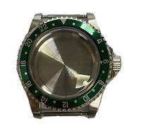 ZONABSQQ Caja de reloj Accesorios de reloj Caja de acero inoxidable de 39,5 mm Estuche for NH35NH36(Green GMT Aluminum)
