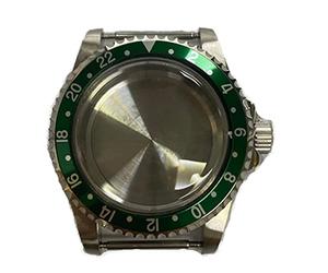 ZONABSQQ Caja de reloj Accesorios de reloj Caja de acero inoxidable de 39,5 mm Estuche for NH35NH36(Green GMT Aluminum)