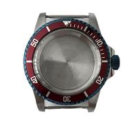 ZONABSQQ Caja de reloj con espejo acrílico, caja de acero inoxidable, repuestos for caja NH35, movimiento mecánico NH36, cubierta de carcasa de reloj de 39,5 mm(Red Circle)