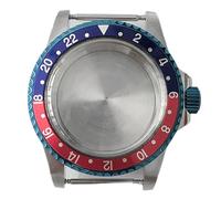 ZONABSQQ Caja de reloj con espejo acrílico, caja de acero inoxidable, repuestos for caja NH35, movimiento mecánico NH36, cubierta de carcasa de reloj de 39,5 mm(Blue Red Circle)