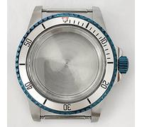 ZONABSQQ Caja de reloj con espejo acrílico, caja de acero inoxidable, repuestos for caja NH35, movimiento mecánico NH36, cubierta de carcasa de reloj de 39,5 mm(Silver Circle)